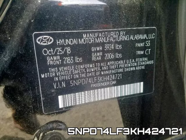 5NPD74LF3KH424721 фото 2