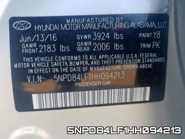 5NPD84LF1HH094213 фото 2