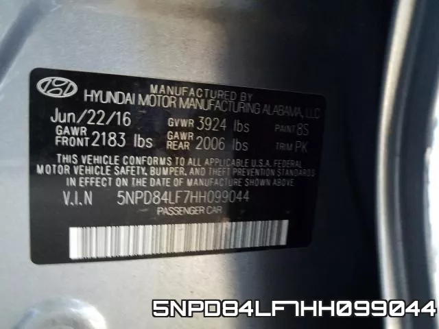 5NPD84LF7HH099044 фото 2