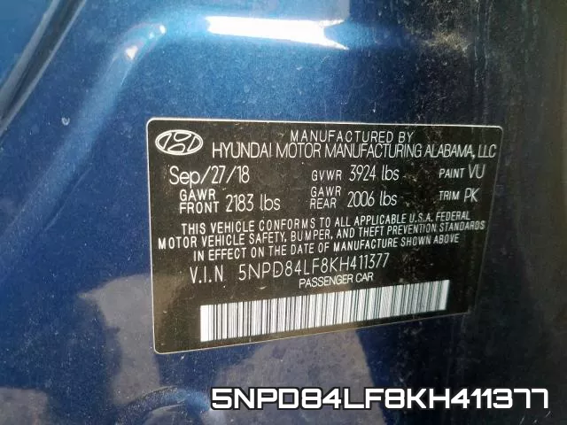 5NPD84LF8KH411377 фото 2