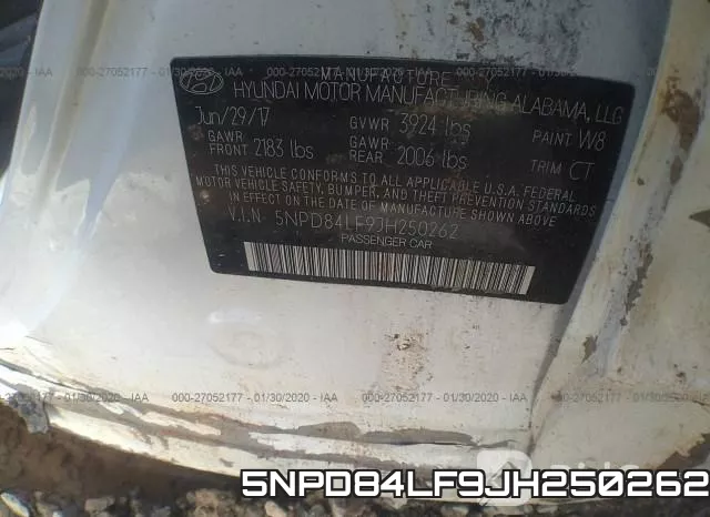 5NPD84LF9JH250262 фото 10
