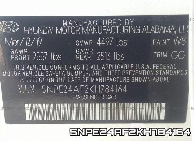 5NPE24AF2KH784164 фото 10