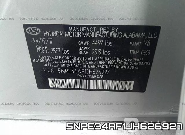 5NPE34AF1JH626927 фото 10