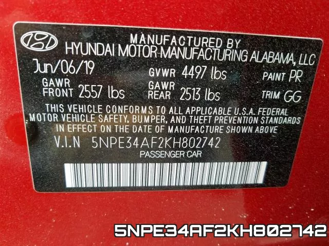 5NPE34AF2KH802742 фото 2