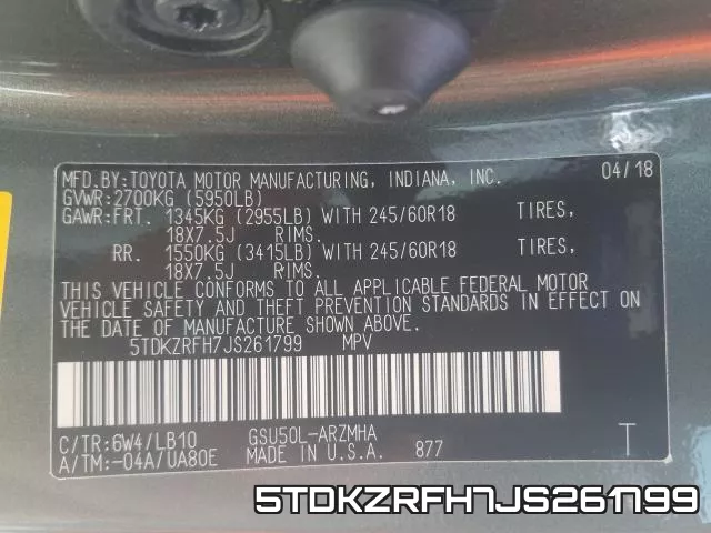 5TDKZRFH7JS261799 фото 2