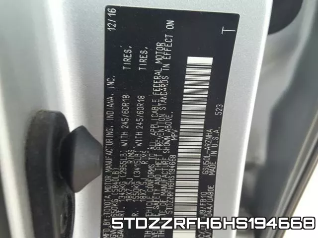5TDZZRFH6HS194668 фото 2