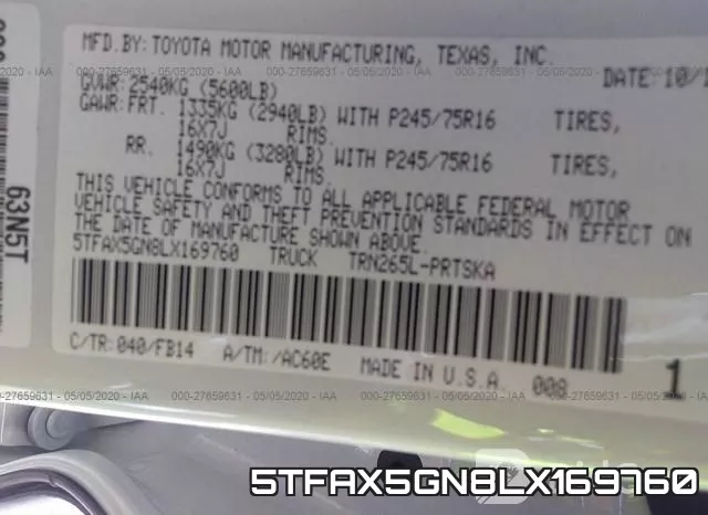5TFAX5GN8LX169760 фото 10