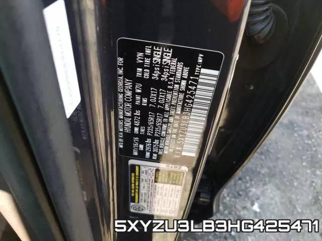 5XYZU3LB3HG425471 фото 2