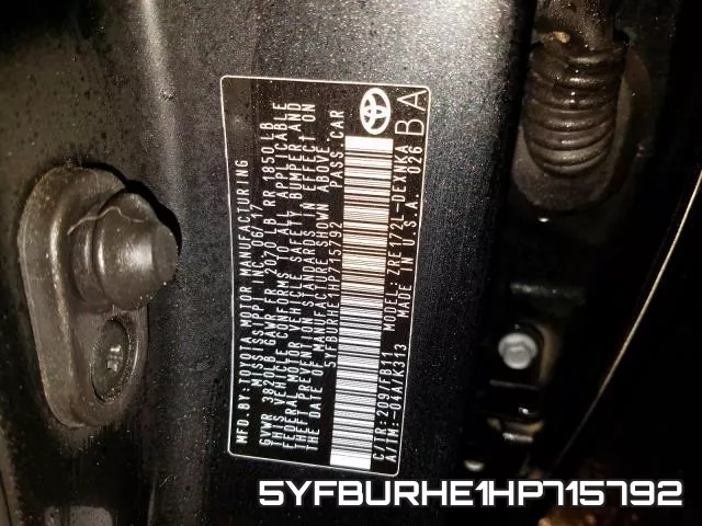 5YFBURHE1HP715792 фото 2