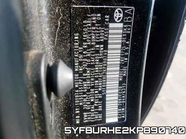 5YFBURHE2KP890740 фото 2