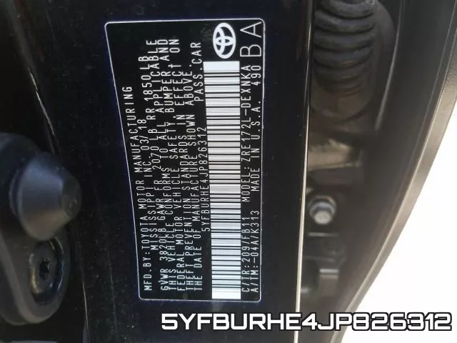 5YFBURHE4JP826312 фото 2