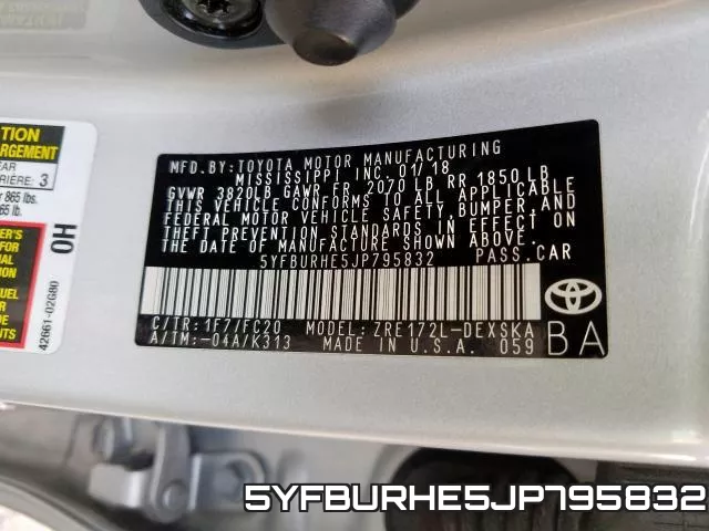 5YFBURHE5JP795832 фото 2