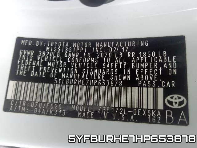 5YFBURHE7HP653878 фото 2