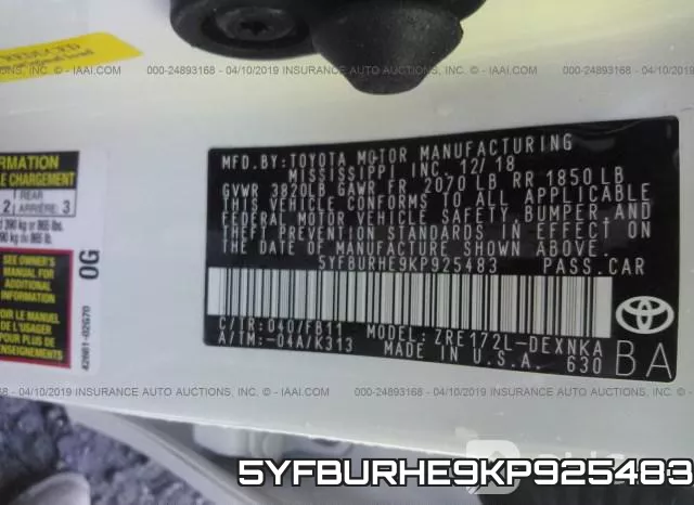 5YFBURHE9KP925483 фото 10