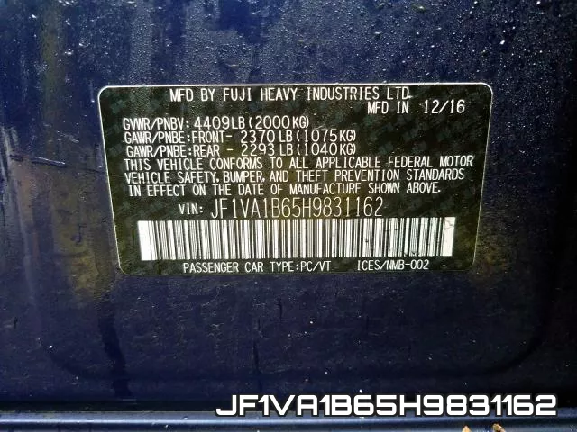 JF1VA1B65H9831162 фото 2