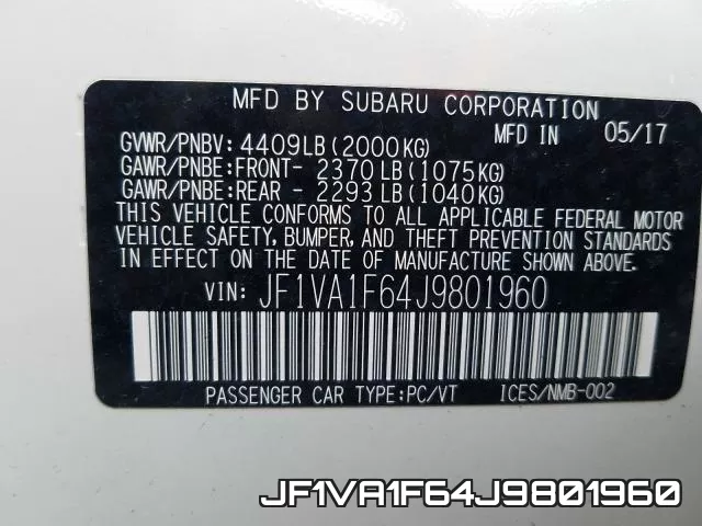 JF1VA1F64J9801960 фото 2