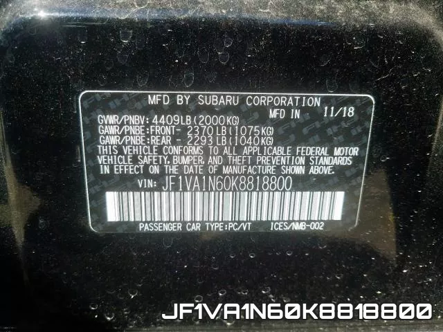 JF1VA1N60K8818800 фото 2
