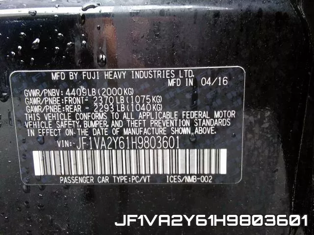 JF1VA2Y61H9803601 фото 2