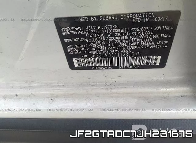 JF2GTADC7JH231675 фото 10