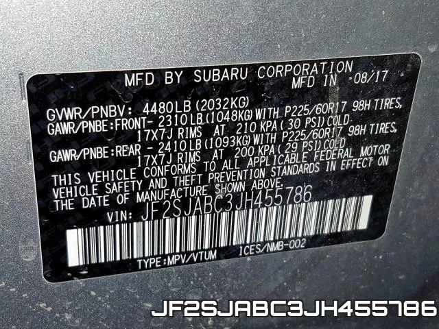 JF2SJABC3JH455786 фото 2