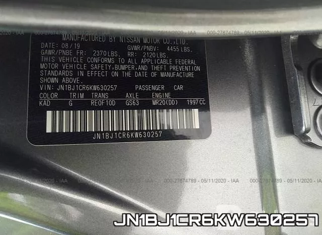 JN1BJ1CR6KW630257 фото 10