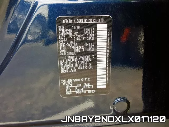 JN8AY2NDXLX017120 фото 2