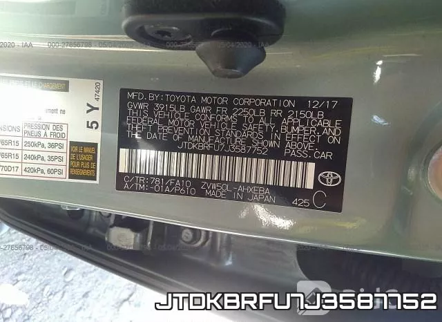 JTDKBRFU7J3587752 фото 10