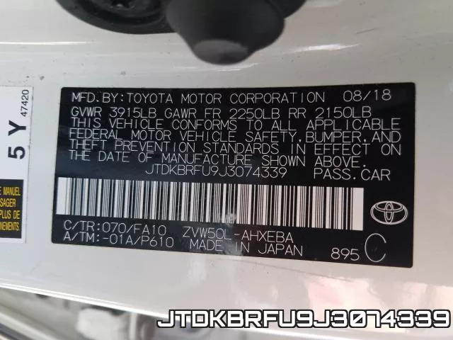 JTDKBRFU9J3074339 фото 2