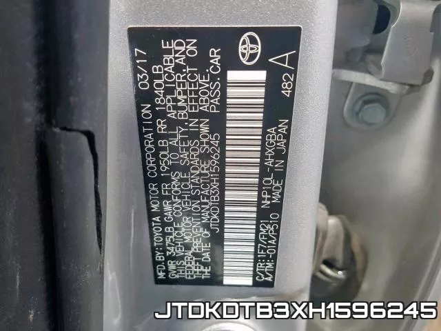 JTDKDTB3XH1596245 фото 2