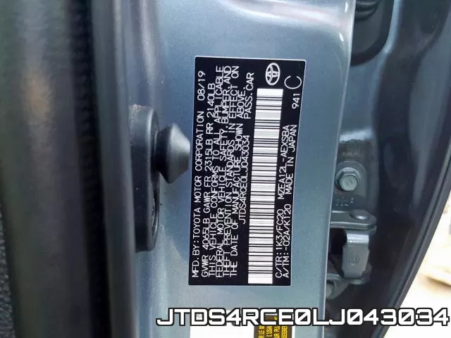 JTDS4RCE0LJ043034 фото 2
