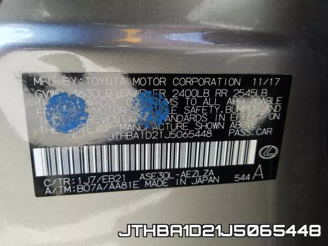 JTHBA1D21J5065448 фото 2