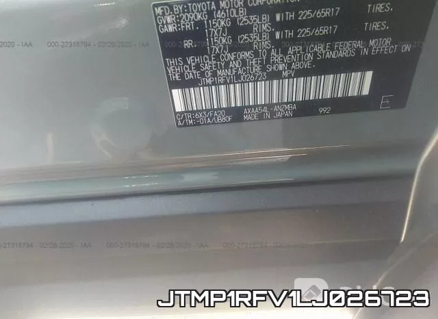 JTMP1RFV1LJ026723 фото 10