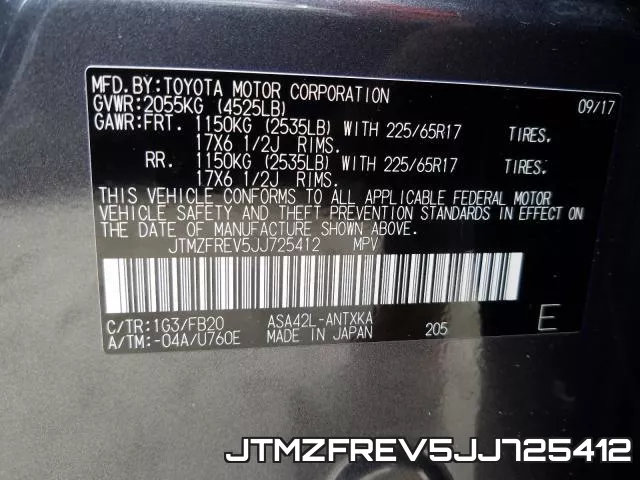 JTMZFREV5JJ725412 фото 2