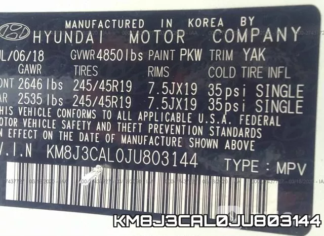 KM8J3CAL0JU803144 фото 9