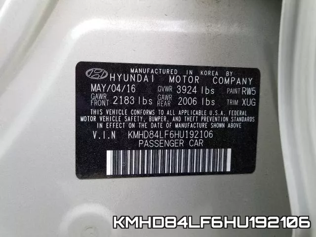 KMHD84LF6HU192106 фото 2