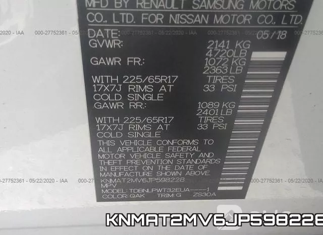 KNMAT2MV6JP598228 фото 10