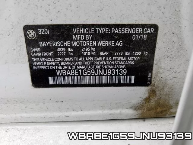 WBA8E1G59JNU93139 фото 2