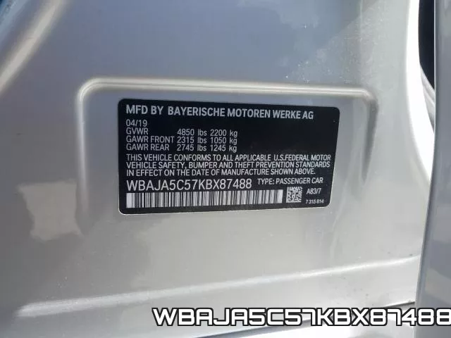 WBAJA5C57KBX87488 фото 2