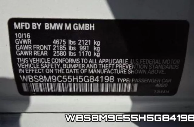 WBS8M9C55H5G84198 фото 2
