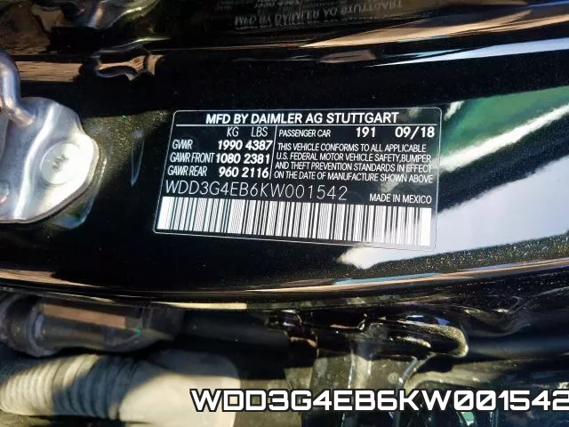 WDD3G4EB6KW001542 фото 2