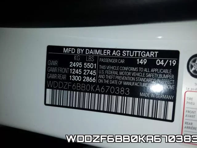 WDDZF6BB0KA670383 фото 2