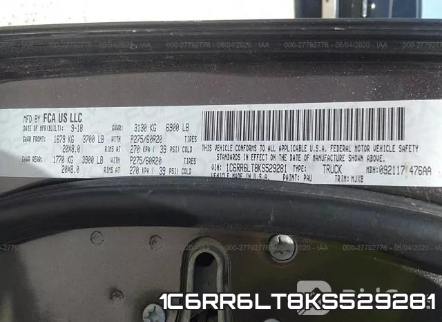 1C6RR6LT8KS529281 фото 10