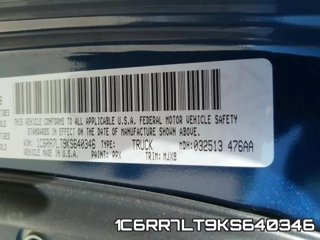 1C6RR7LT9KS640346 фото 2