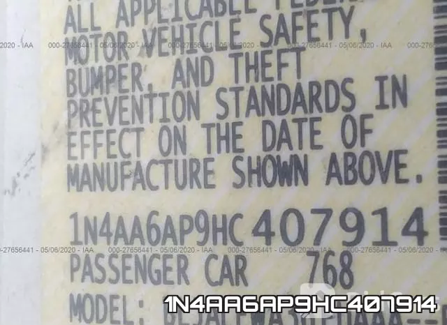 1N4AA6AP9HC407914 фото 10