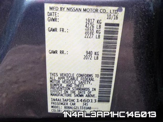 1N4AL3AP1HC146013 фото 2