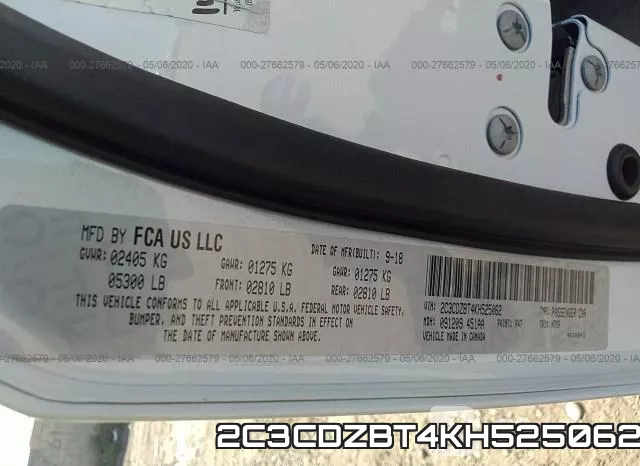 2C3CDZBT4KH525062 фото 10