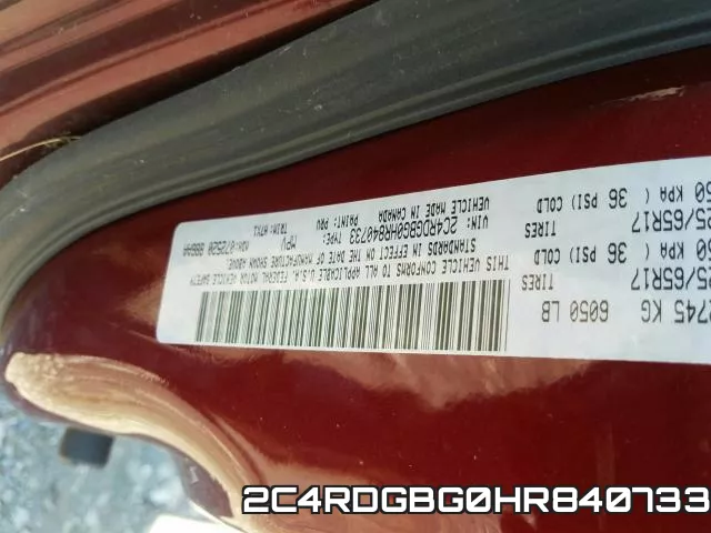 2C4RDGBG0HR840733 фото 2