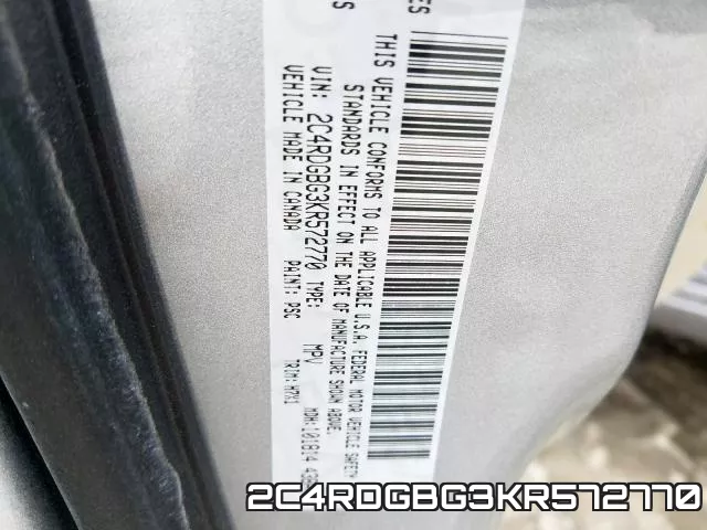 2C4RDGBG3KR572770 фото 2