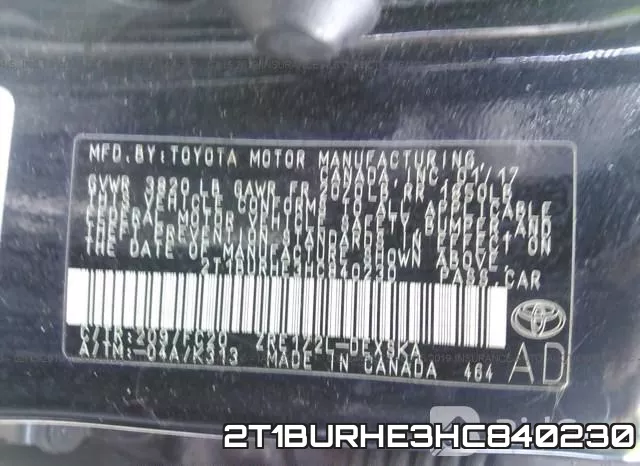 2T1BURHE3HC840230 фото 10
