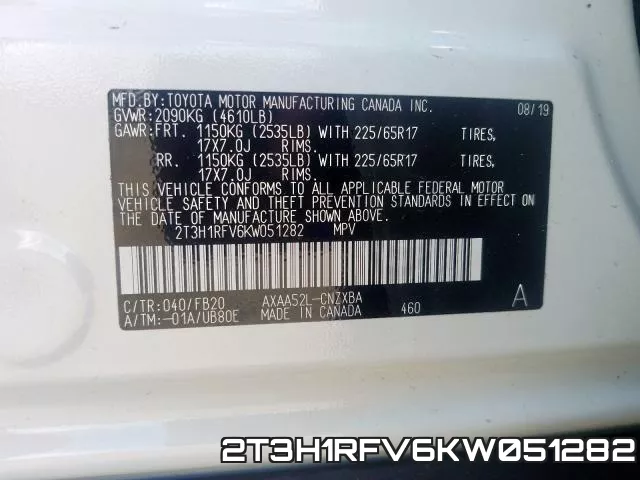 2T3H1RFV6KW051282 фото 2